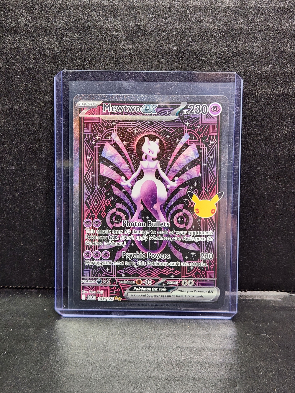 Mewtwo ex SIR Celebrations 30th Trading Card -